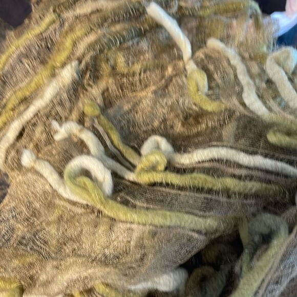 Open Weave Scarf w/ Loops Green - Picture 6 of 6